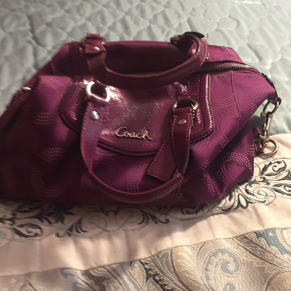 Coach purple signature C satchel